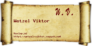 Wetzel Viktor névjegykártya